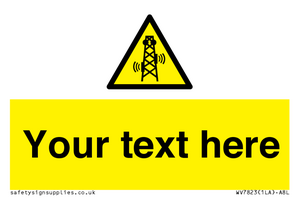 Custom warning RF radiation transmitter